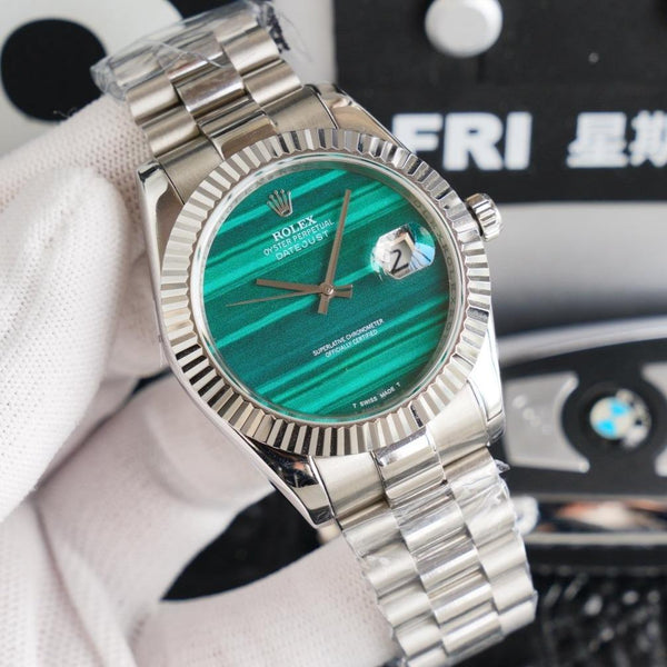 DATEJUST 41 STAINLESS STEEL CUSTOM BLUE EMERALD DIAL
