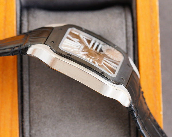 SANTOS BLACK BEZEL SKELETON