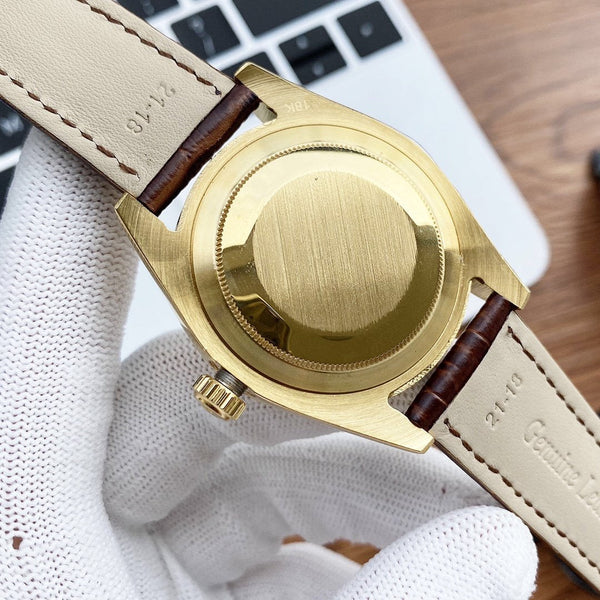 DATEJUST 41 CINTURINO IN PELLE IN ACCIAIO INOSSIDABILE 