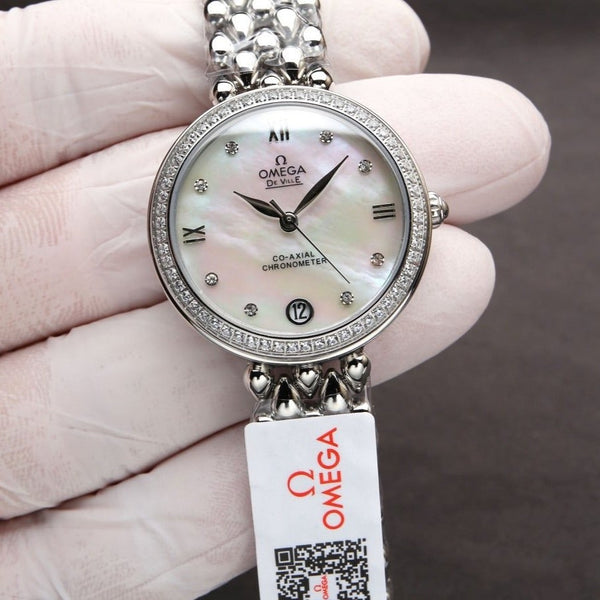 DEVILLE PRESTIGE 32MM STEEL DIAMOND BEZEL MOP DIAL