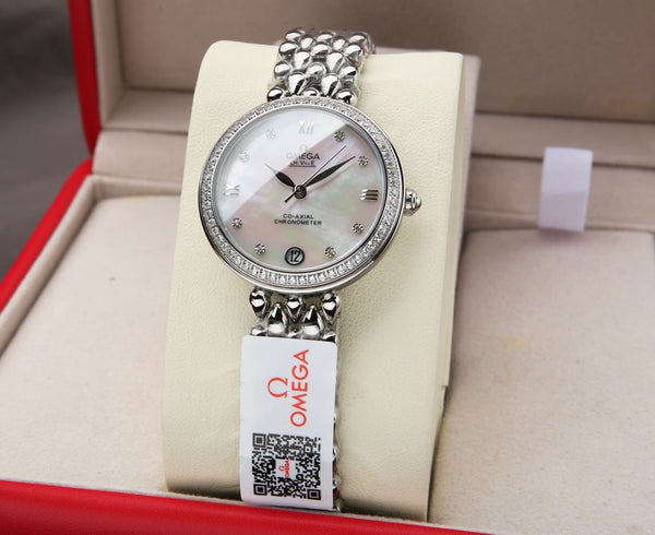 DEVILLE PRESTIGE 32MM STEEL DIAMOND BEZEL MOP DIAL