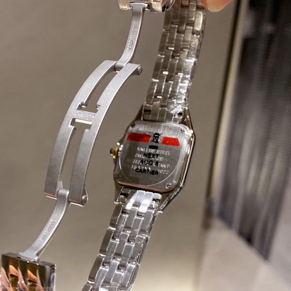 PANTHER 22MM QUARZO ORO ACCIAIO LUNETTA DIAMANTI 