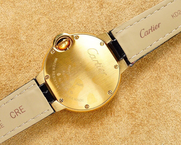 BALLON BLEU 33MM GOLD CASE GREEN DIAL LEATHER STRAP