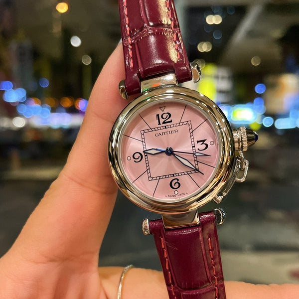 PASHA DE CARTIER QUARZO 35MM QUADRANTE ROSA 