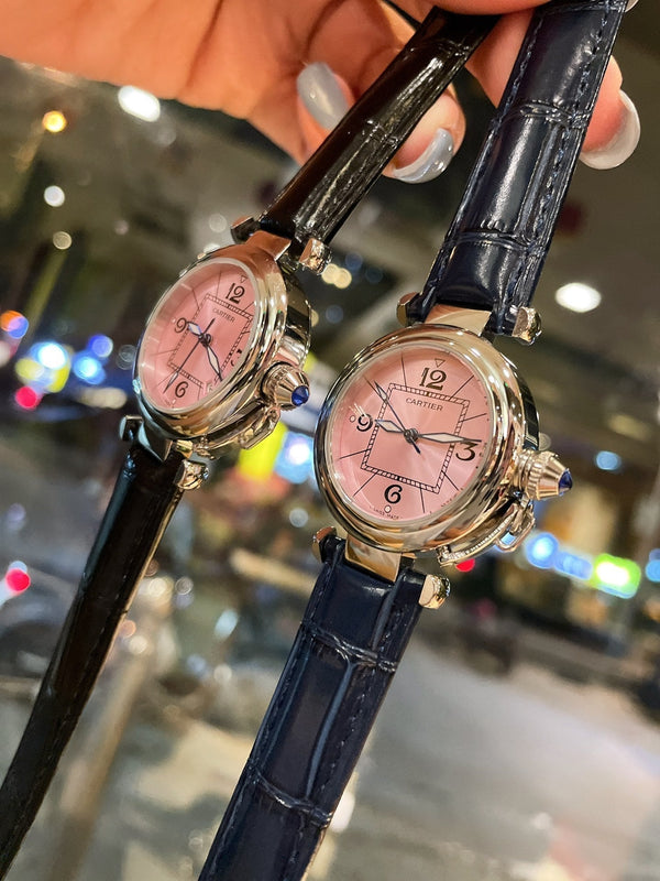 PASHA DE CARTIER QUARZO 35MM QUADRANTE ROSA 