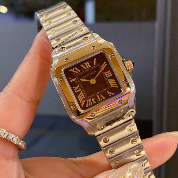 SANTOS DE CARTIE 27MM QUARTZ TWO-TONE BROWN DIAL