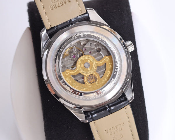 DATEJUST 40MM CASSA IN ACCIAIO CON LUNETTA LISCIA E PELLE NERA 