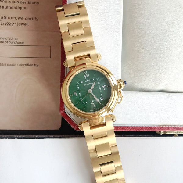 CARTIE PASHA 35MM QUARZO CASSA ORO QUADRANTE BLU 