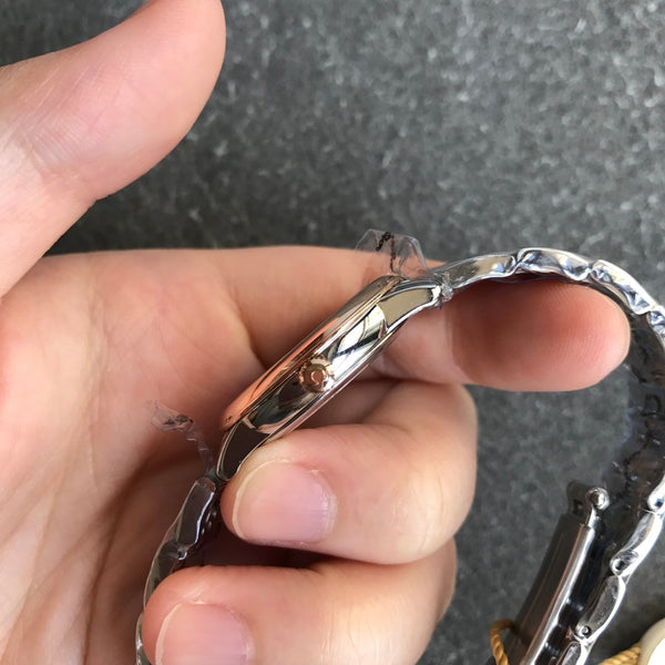 DEVILLE PRESTIGE 27MM QUARTZ ROSE GOLD STEEL MOP DIAL