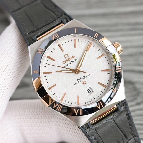 CONSTELLATION 41MM GOLD CASE BLACK LEATHER