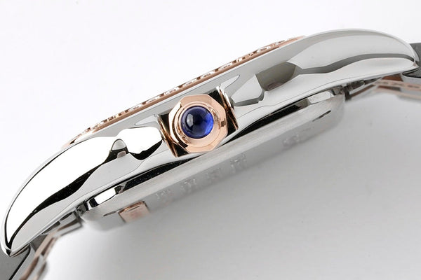 PANTHERE DE CARTIE 22MM QUARZO ROSA ORO ACCIAIO QUADRANTE BIANCO 