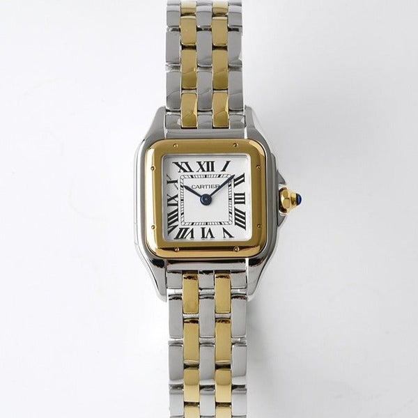 PANTHERE DE CARTIE 22MM QUARZO ORO ACCIAIO QUADRANTE BIANCO 