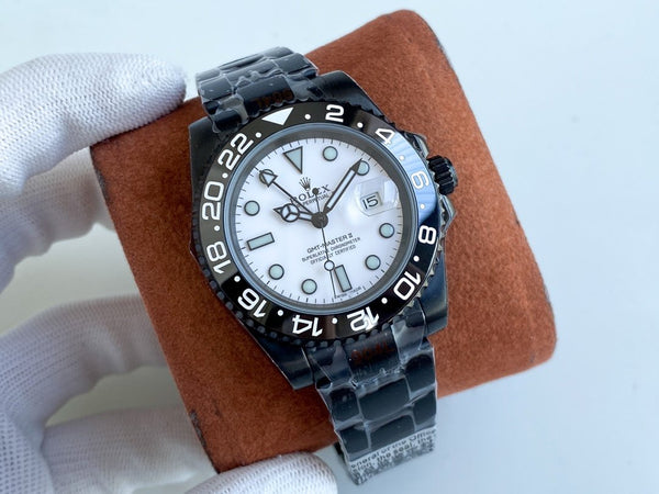 GMT-MASTER II CUSTOM ALL BLACK BEZEL WHITE DIAL