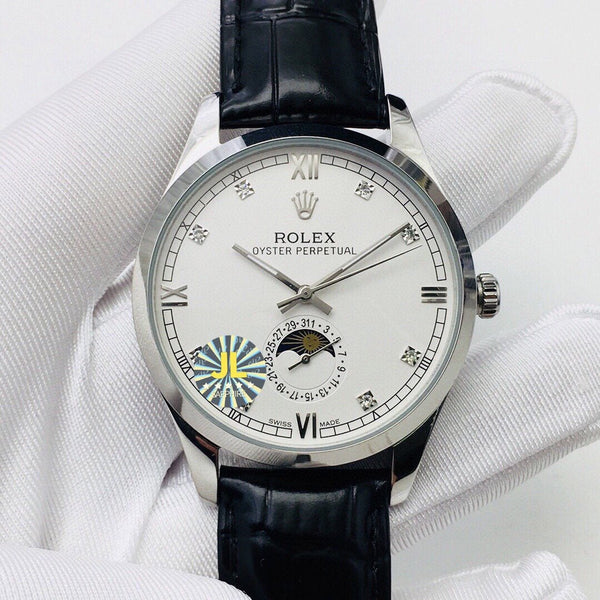 OYSTER PERPETUAL 41 MOONPHASE STEEL CASE WHITE DIAL