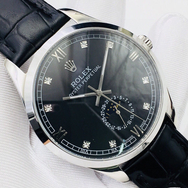 OYSTER PERPETUAL 41 MOONPHASE STEEL CASE BLACK DIAL