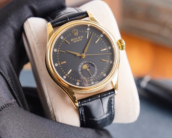 CELLINI 41 MOONPHASE GOLD CASE LEATHER