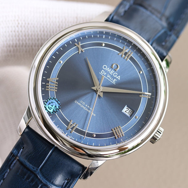 DE VILLE PRESTIGE 39.5 SILVER BLUE DIAL