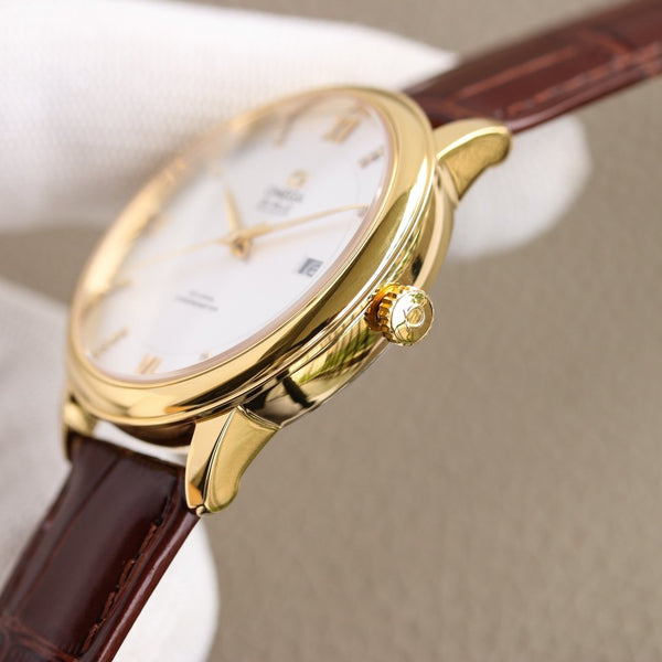 DE VILLE PRESTIGE 39.5 GOLD CASE WHITE DIAL