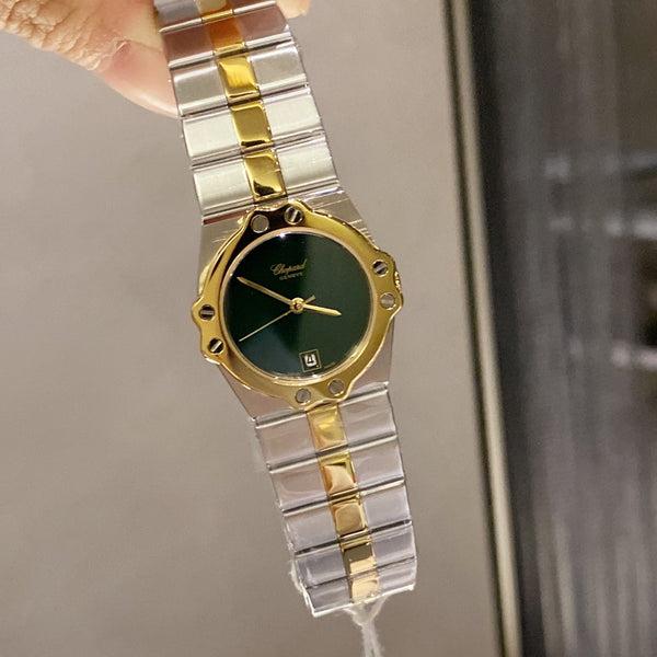 ST MORITZ 28MM QUARTZ ROSE GOLD STEEL DIAMOND NUMERALS