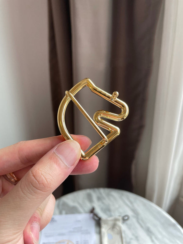 H BELT HORSE BUCKLE DARK BROWN BLACK LEATHER REVERSIBLE  3.8CM