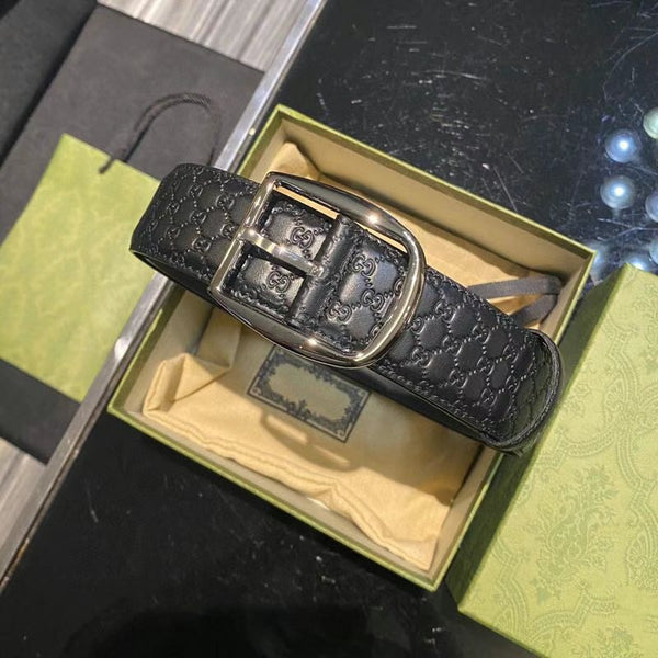 GC BELT G BUCKLE DELICATE PATTERN LEATHER 4.0CM