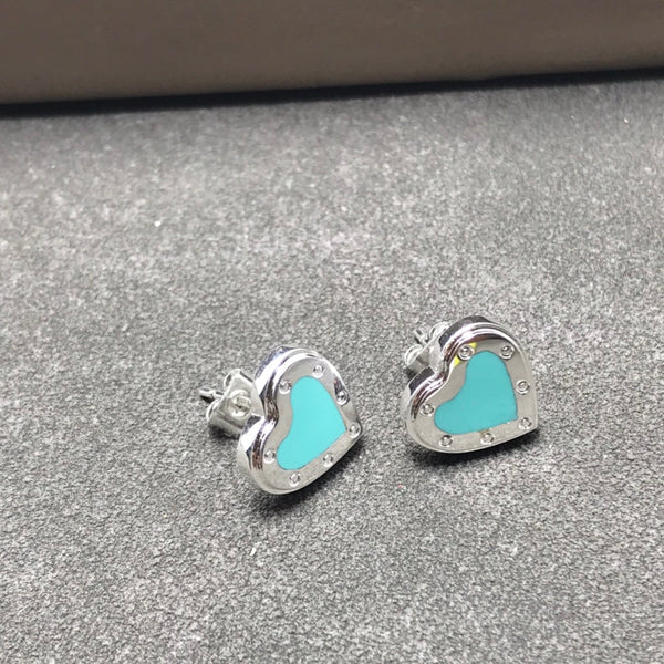 HEART STUD SILVER EARRINGS