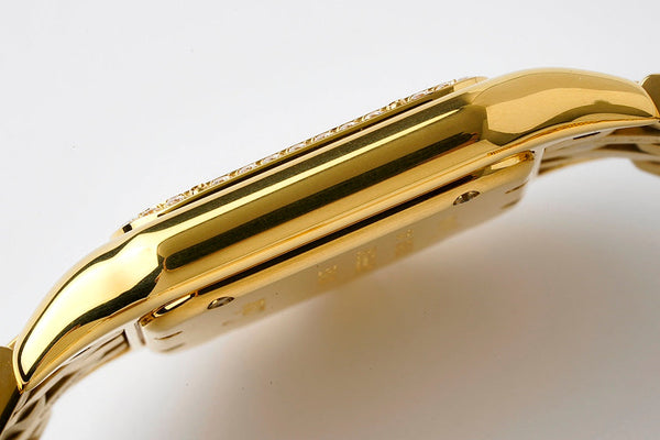 PANTHERE 27MM GOLD CASE DIAMOND BEZEL WHITE DIAL