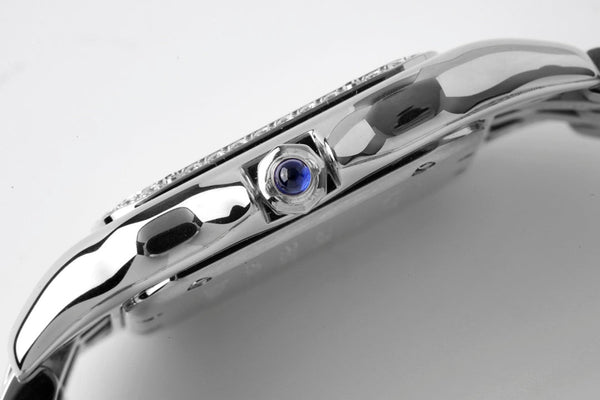 PANTHERE 27MM SILVER CASE DIAMOND BEZEL WHITE DIAL