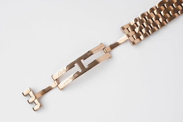 PANTHERE 27MM PINK GOLD CASE DIAMOND BEZEL WHITE DIAL