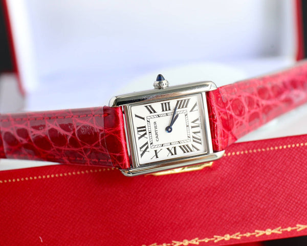 TANK MUST CINTURINO IN COCCODRILLO PICCOLO QUADRANTE BIANCO 