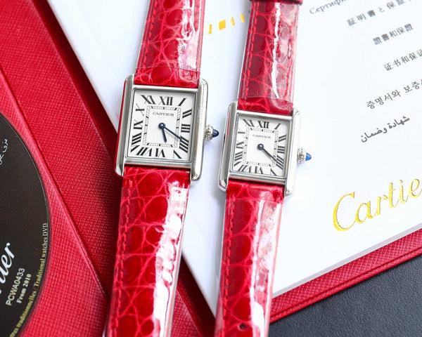 TANK MUST CINTURINO IN COCCODRILLO PICCOLO QUADRANTE BIANCO 