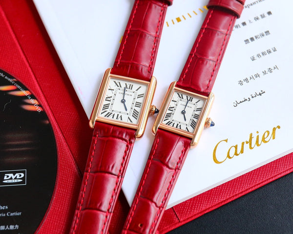 TANK MUST SMALL CINTURINO IN PELLE ORO ROSA QUADRANTE BIANCO 