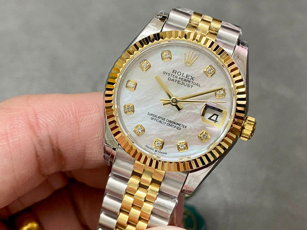 DATEJUST 31MM GOLD STEEL MOP DIAL