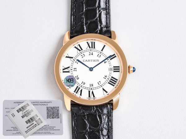 RONDE SOLO PINK GOLD BLACK LEATHER