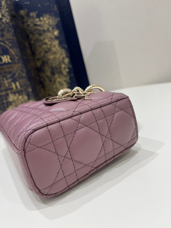 SMALL LADY D-JOY 22 PURPLE LAMBSKIN