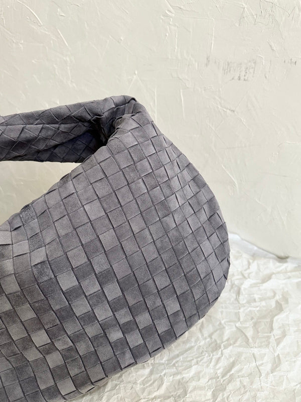 BV SMALL JODIE 48CM PELLE SCAMOSCIATA GRIGIA 