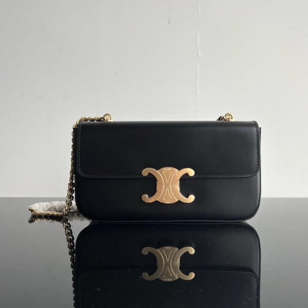 CLASSIC TRIOMPHE 20 BLACK CALFSKIN GOLD HARDWARE