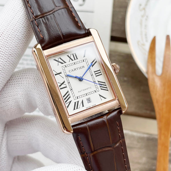 TANK MUST 31 LARGE SIZE PINK GOLD CASE CROCODILE LEATHER