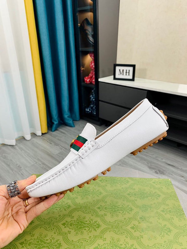 SCARPA DA DRIVER IN PELLE BIANCA GG