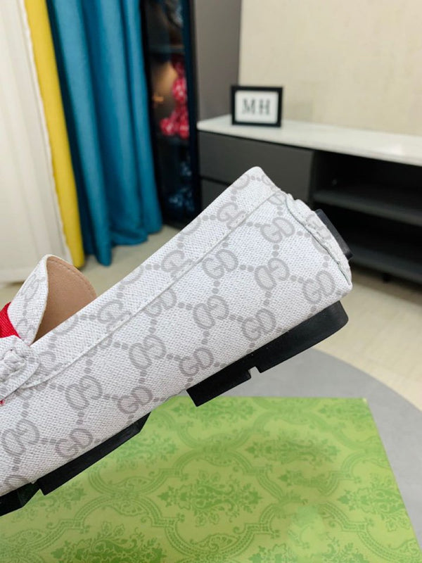 GG DRIVER CON WEB IN PELLE BIANCA