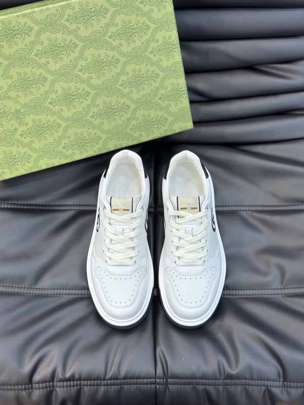 SNEAKERS GG IN PELLE BIANCA