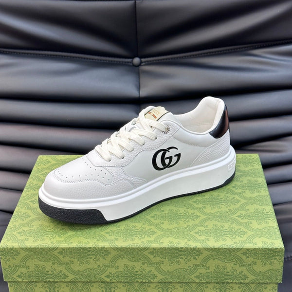 SNEAKERS GG IN PELLE BIANCA