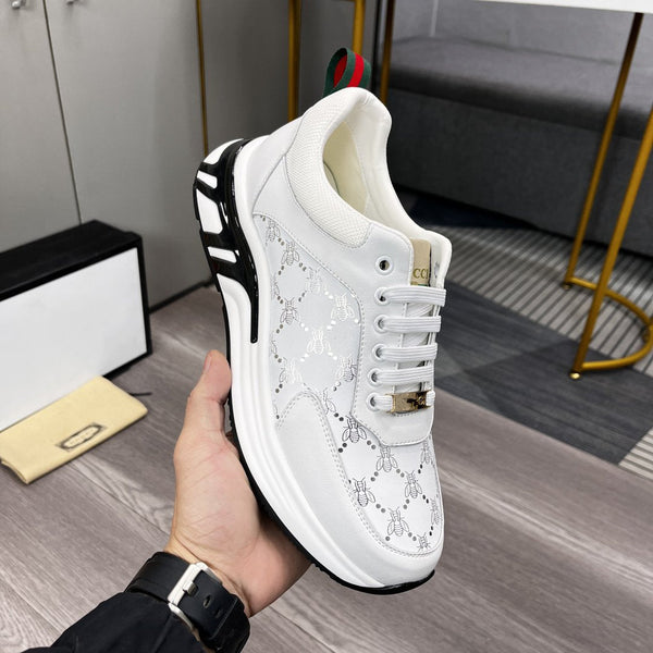 PELLE DI MUCCA BIANCA GG CON TEXTURE APE ORO