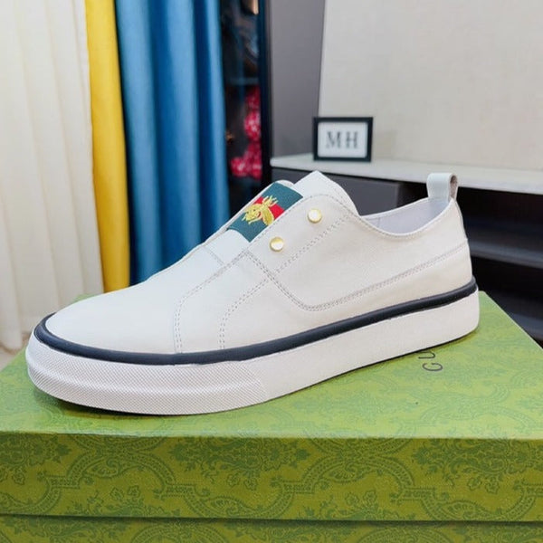 GG LOADS CON MOTIVO IN PELLE DI MANZO BIANCA