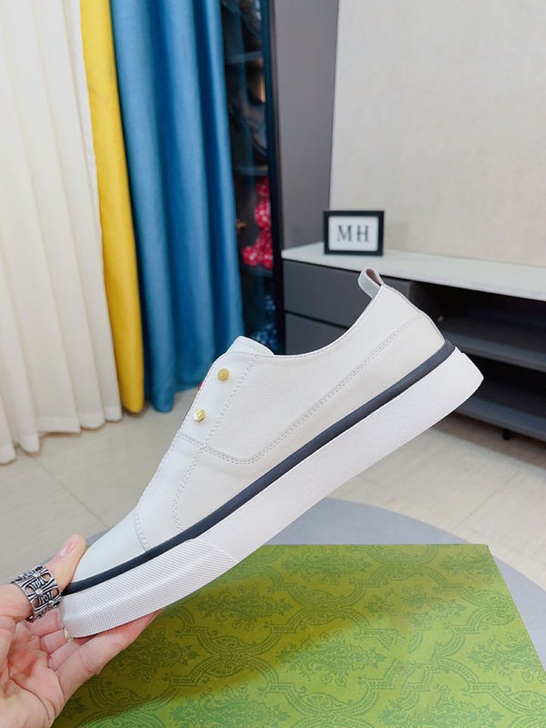 GG LOADS CON MOTIVO IN PELLE DI MANZO BIANCA