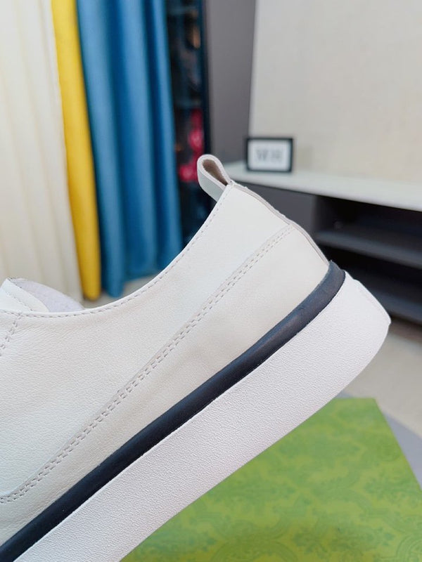 GG LOADS CON MOTIVO IN PELLE DI MANZO BIANCA