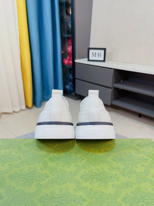 GG LOADS CON MOTIVO IN PELLE DI MANZO BIANCA