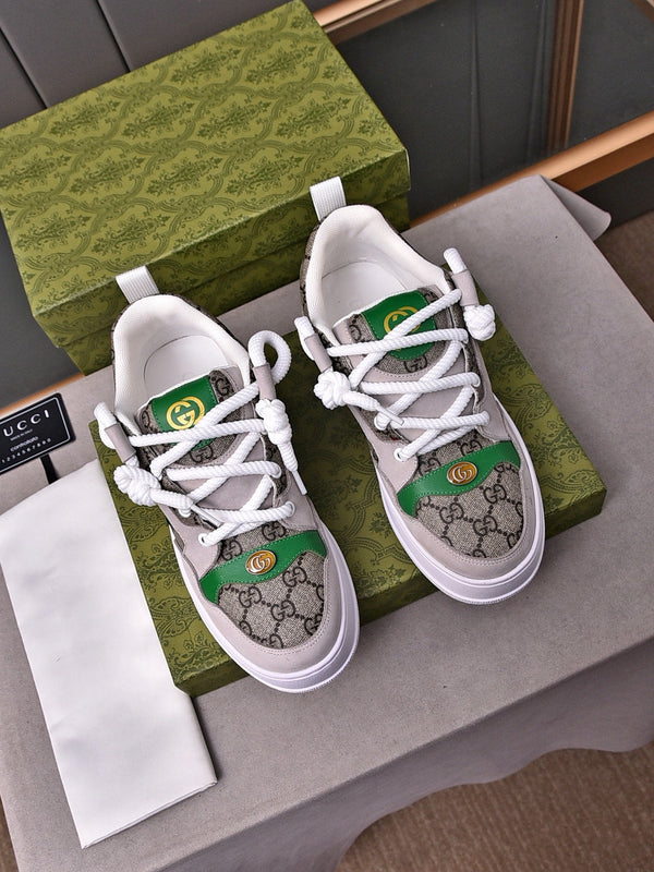 GG SNEAKERS SCREENER IN PELLE GRIGIA