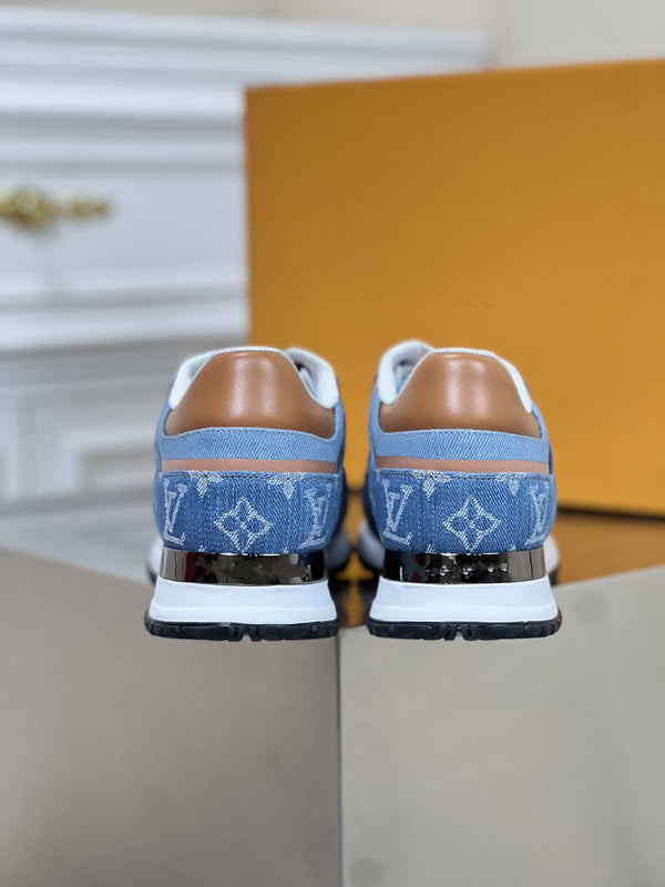 LV RUN AWAY SNEAKER IN BLUE DENIM FABRIC