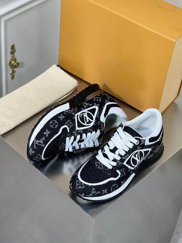 LV RUN AWAY SNEAKER IN BLACK DENIM FABRIC